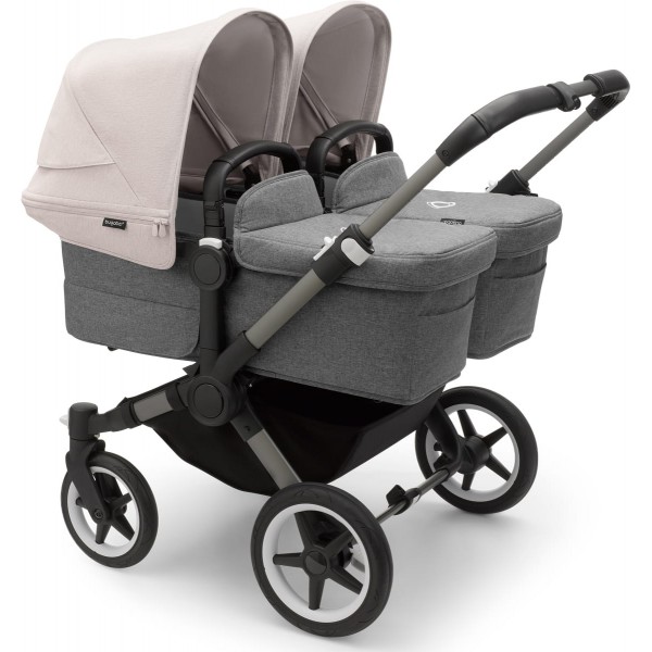 Bugaboo Donkey 5 Twin Grey/Grey Melange | Misty White