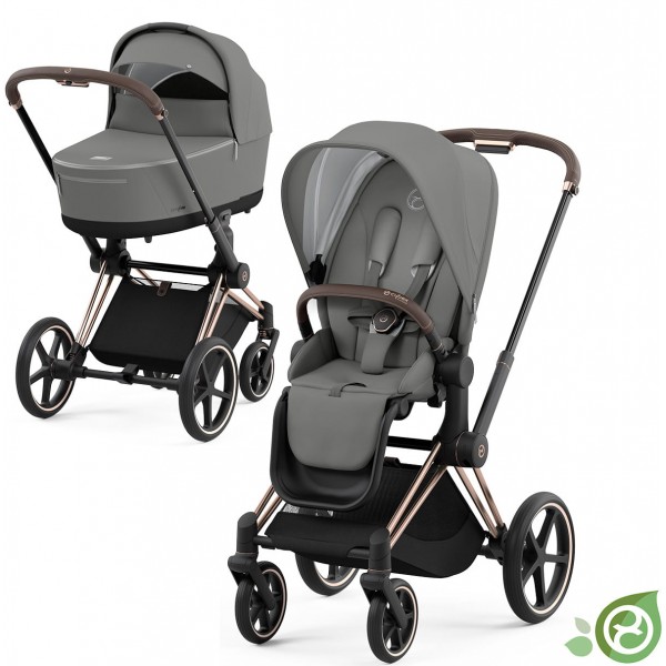 Cybex PRIAM 4.0 Komplet Otroški voziček | Eco/Conscious Pearl Grey